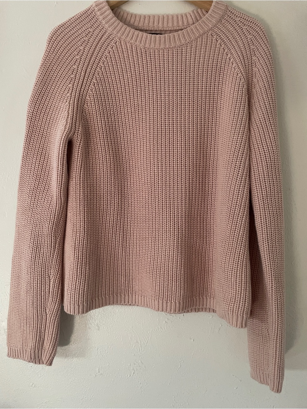 Quince Organic Cotton Fisherman Crew Sweater Shell Pink Rib Knit M - Picture 4 of 8